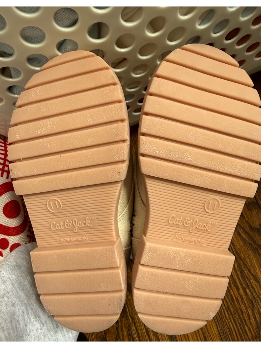 Toddler Cream and Pink Lace Up Combat Boots. NWT. - Picture 2 of 3
